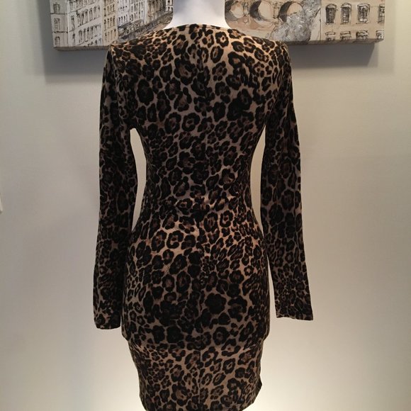 Forever 21-Long Sleeve Leopard Dress - Picture 3 of 5